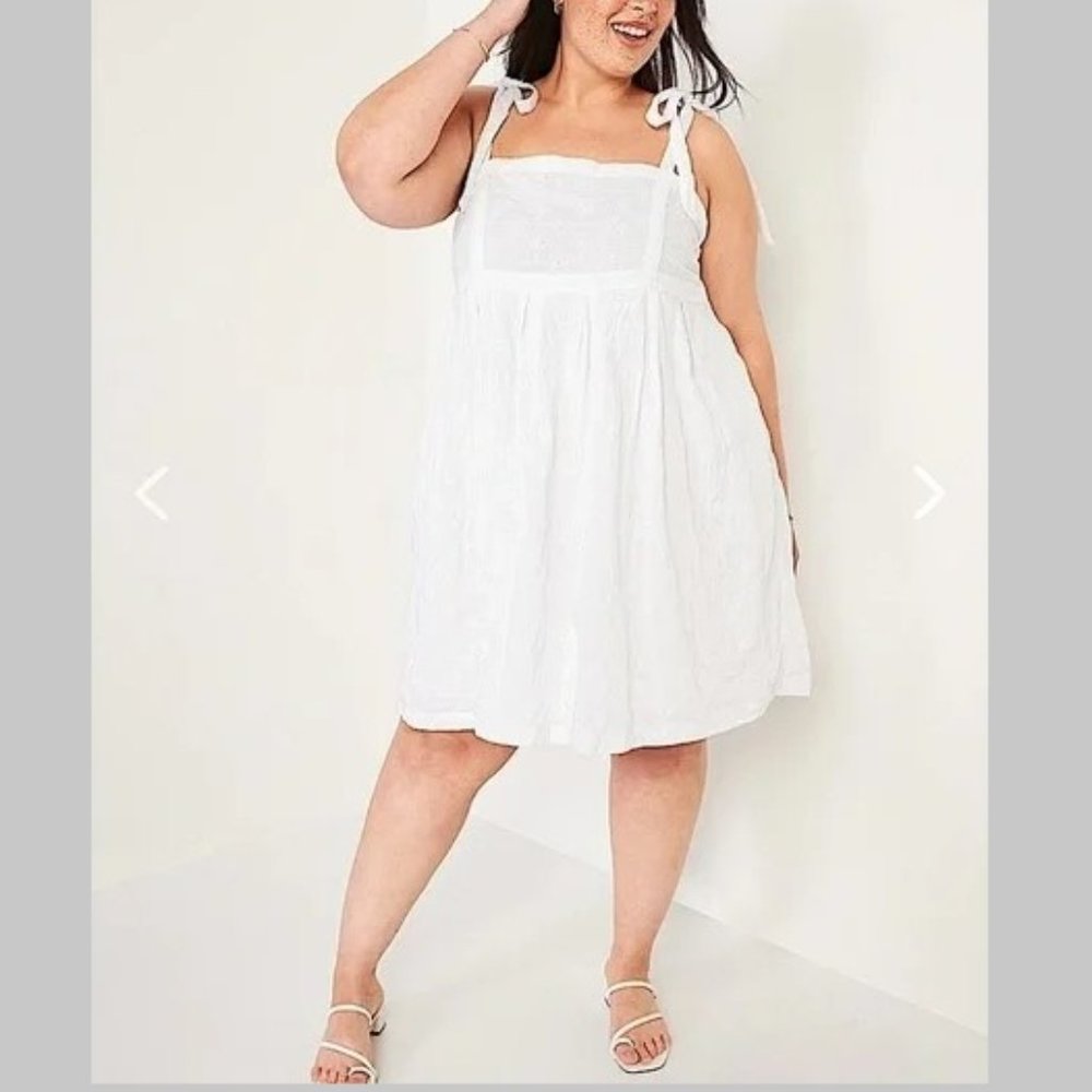 NEW Old Navy Tie-Shoulder Embroidered Swing Dress 4X